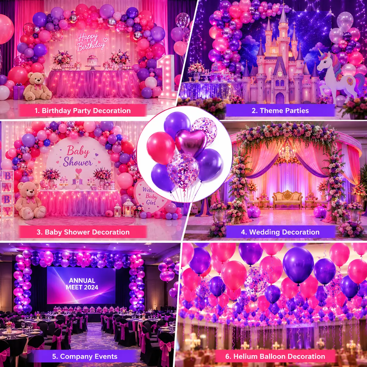 The Balloon Decoration team setting up a balloon arch